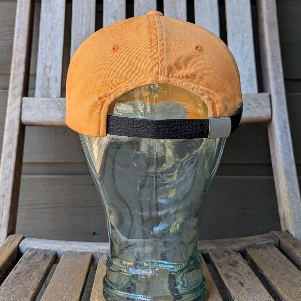 GAP Marigold Navy Blue Spellout Dad Hat Leather Band